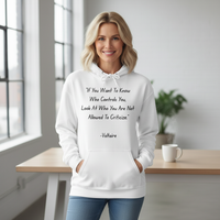 Load image into Gallery viewer, If You Want To Know Who Controls You, Look At Who You Are Not Allowed To Criticize - Voltaire Uni-Sex Hoodie

