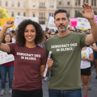 Load image into Gallery viewer, Democracy Dies In Silence Uni-Sex T-Shirt
