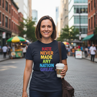 Load image into Gallery viewer, Hate Never Made Any Nation Great Uni-Sex T-Shirt
