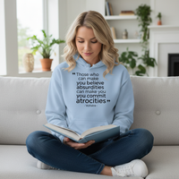 Load image into Gallery viewer, Those Who Can Make You Believe Absurdities Can Make You Commit Atrocities - Voltaire Women&#39;s Hoodie
